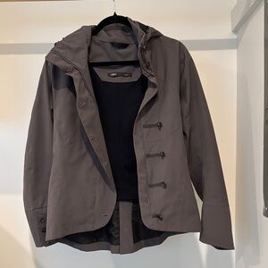 Nau Gray Hooded Rain Jacket